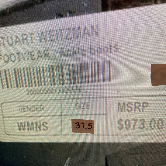 Stuart Weitzman Black Leather Ankle Combat Boots Pearl Ring Women US Size 7 - Picture 16 of 16